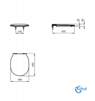 MEDIDAS ASIENTO Y TAPA INODORO CONNECT AIR IDEAL STANDARD